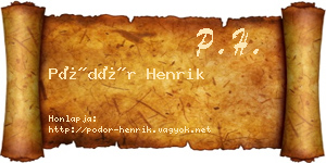 Pödör Henrik névjegykártya