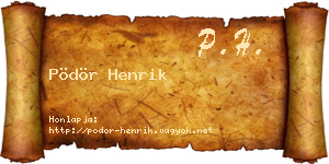 Pödör Henrik névjegykártya