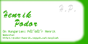 henrik podor business card