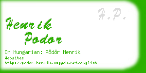 henrik podor business card